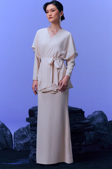 Zafira Blouse & Skirt - Oat Milk