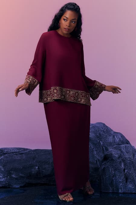 Lolite Blouse & Skirt - Deep Wine