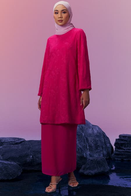 Ametrin Blouse & Skirt - Fuchsia