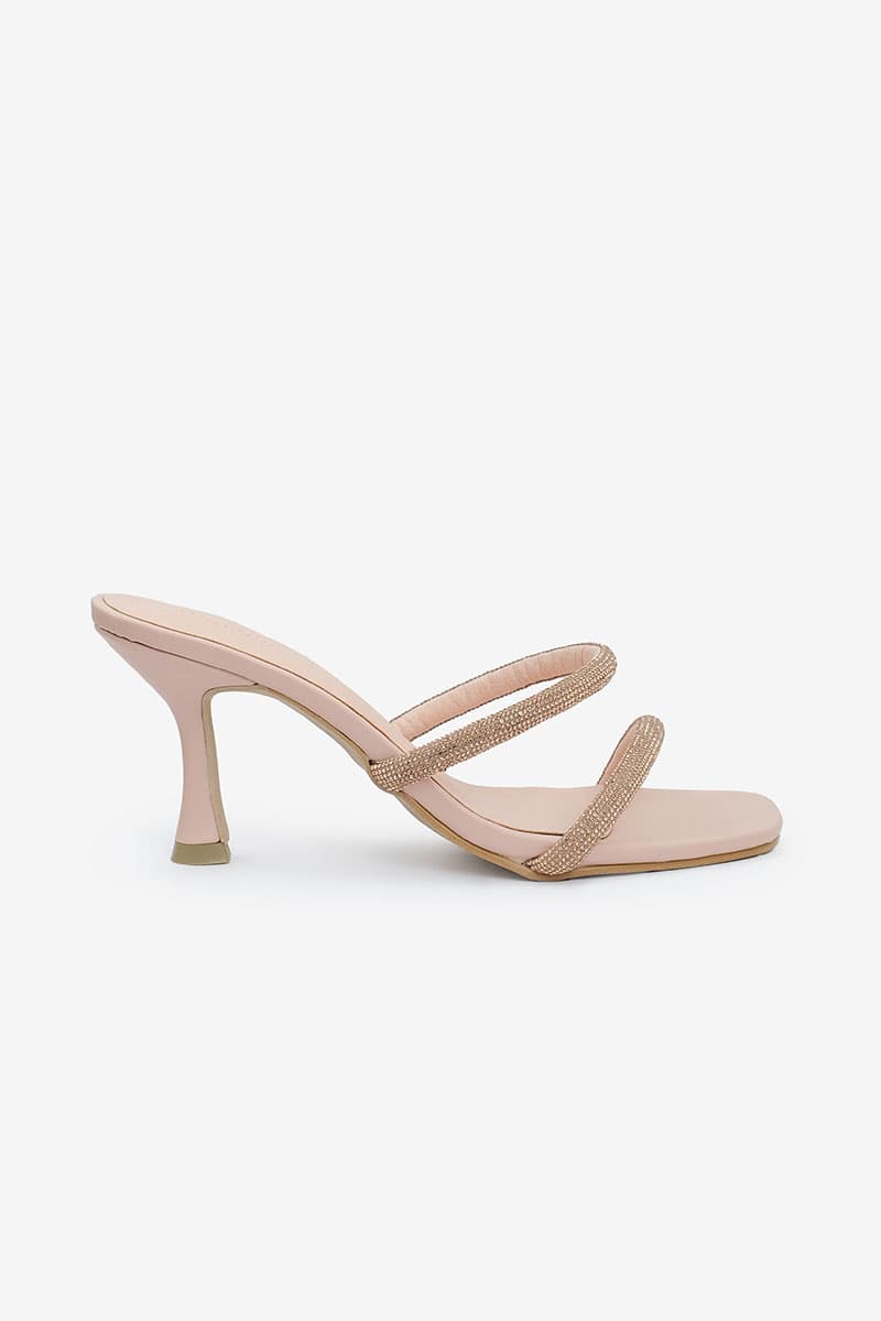Nurin Strap Heels - Nude Pink - Image 1