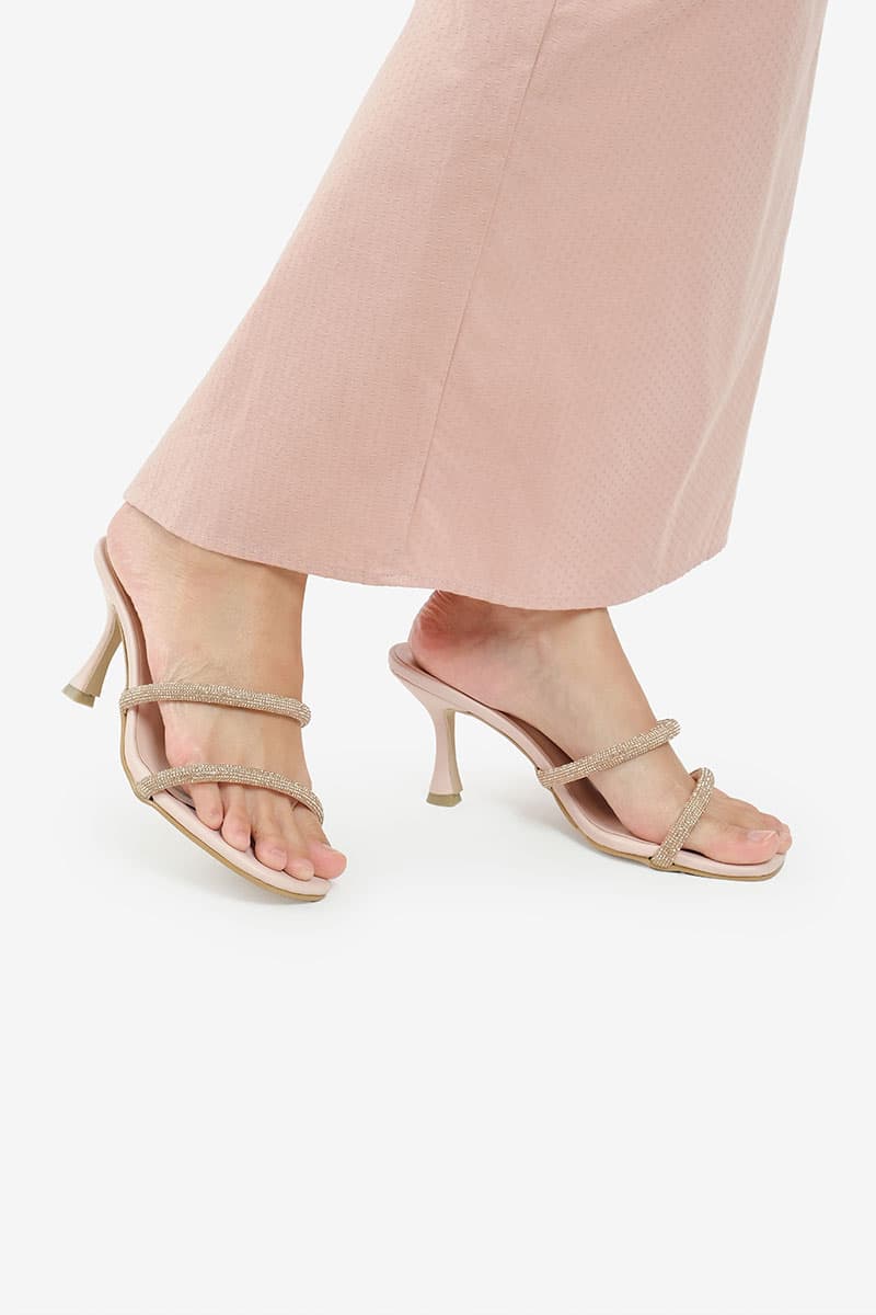 Nurin Strap Heels - Nude Pink - Image 2
