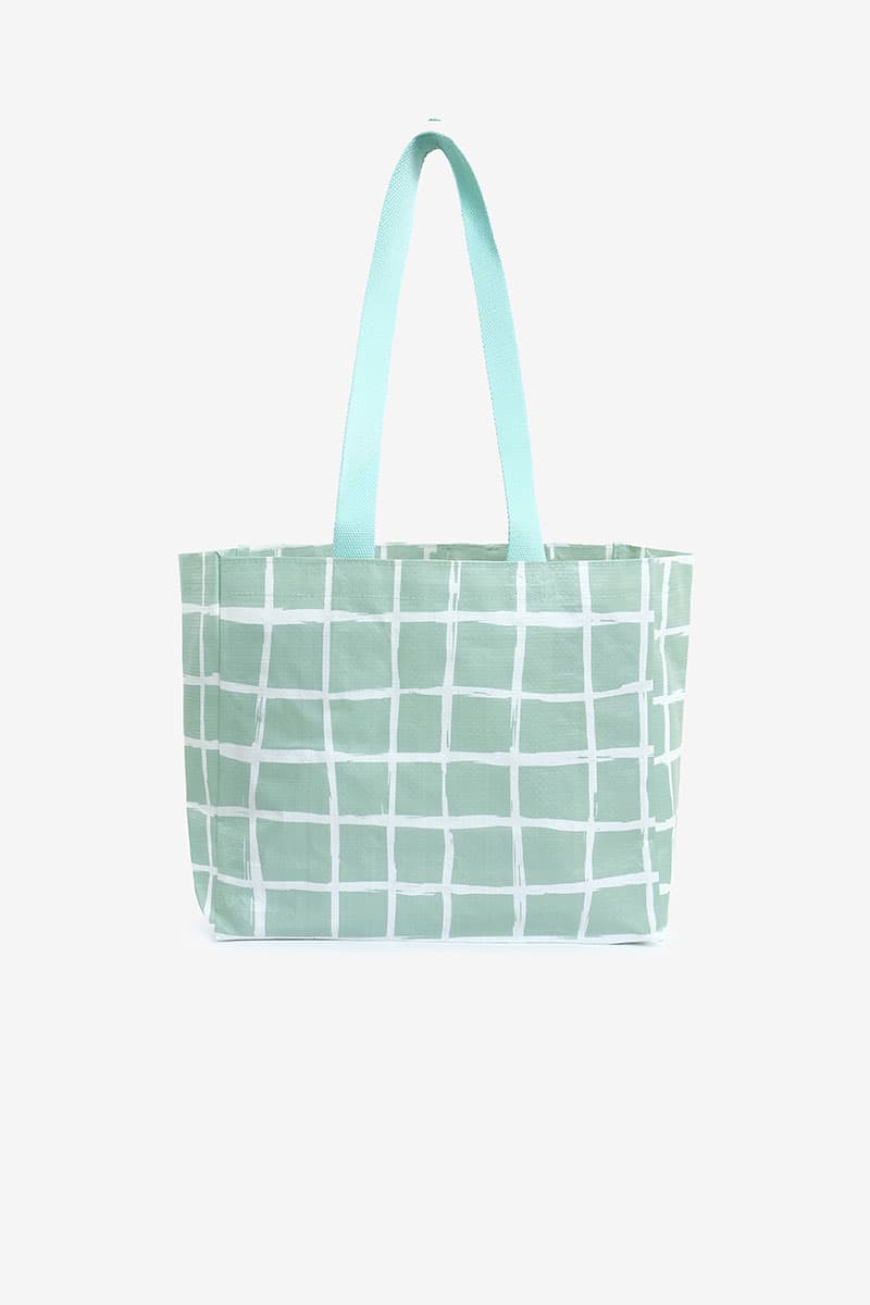 Roomy Small Tote - Green Checkered - Image 4