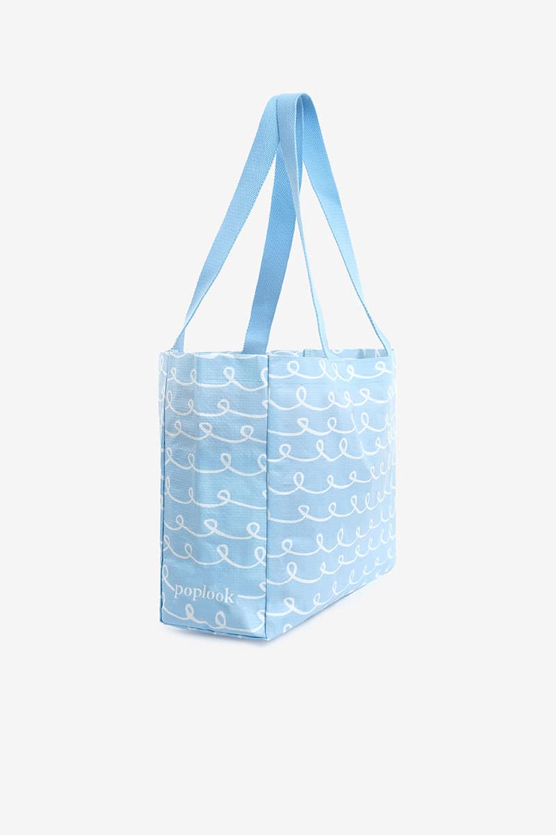 Roomy Small Tote - Blue Squiggle - Image 3