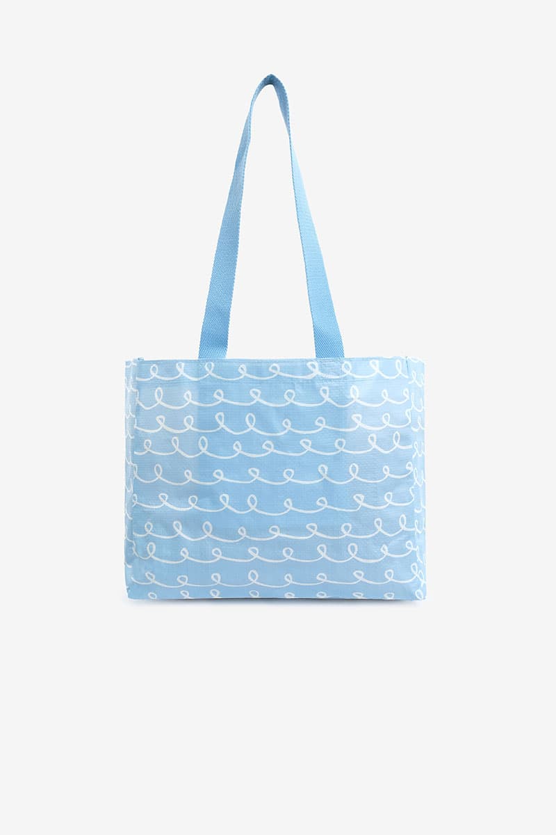 Roomy Small Tote - Blue Squiggle - Image 4
