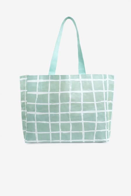 Roomy Big Tote - Green Checkered