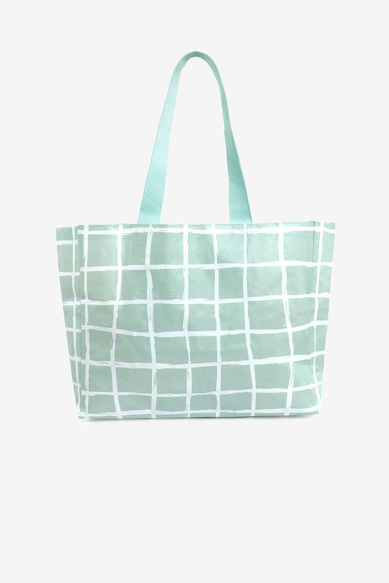 Roomy Big Tote - Green Checkered - Image 4