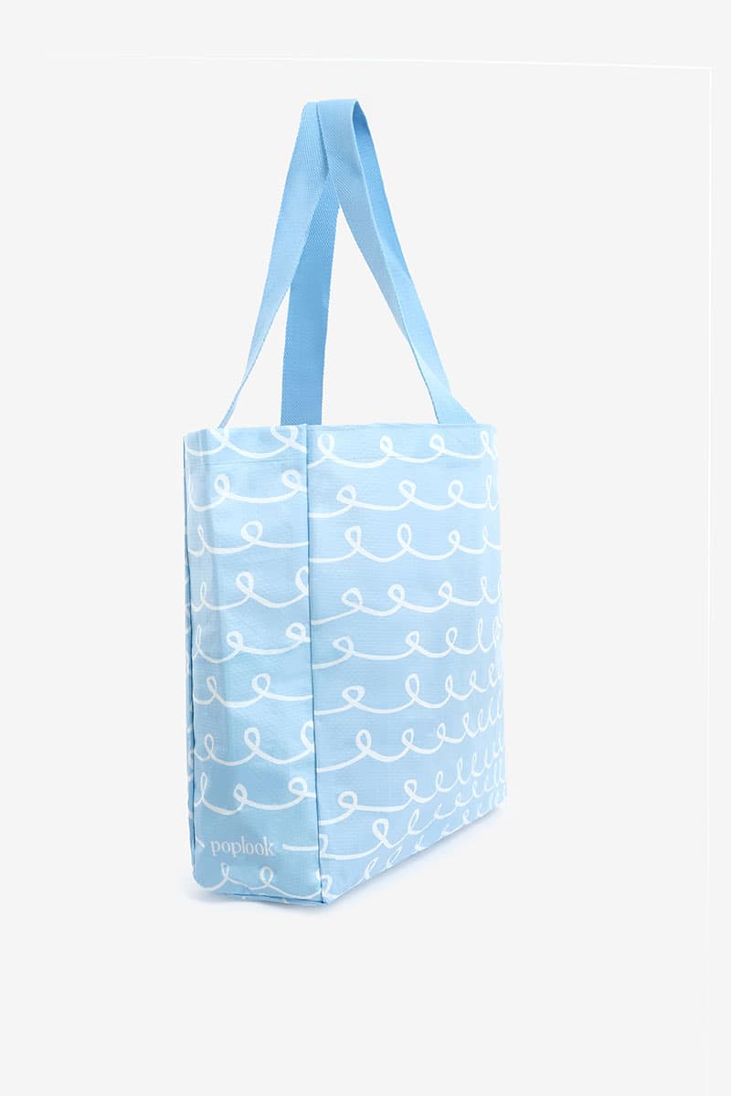 Roomy Big Tote - Blue Squiggle - Image 3