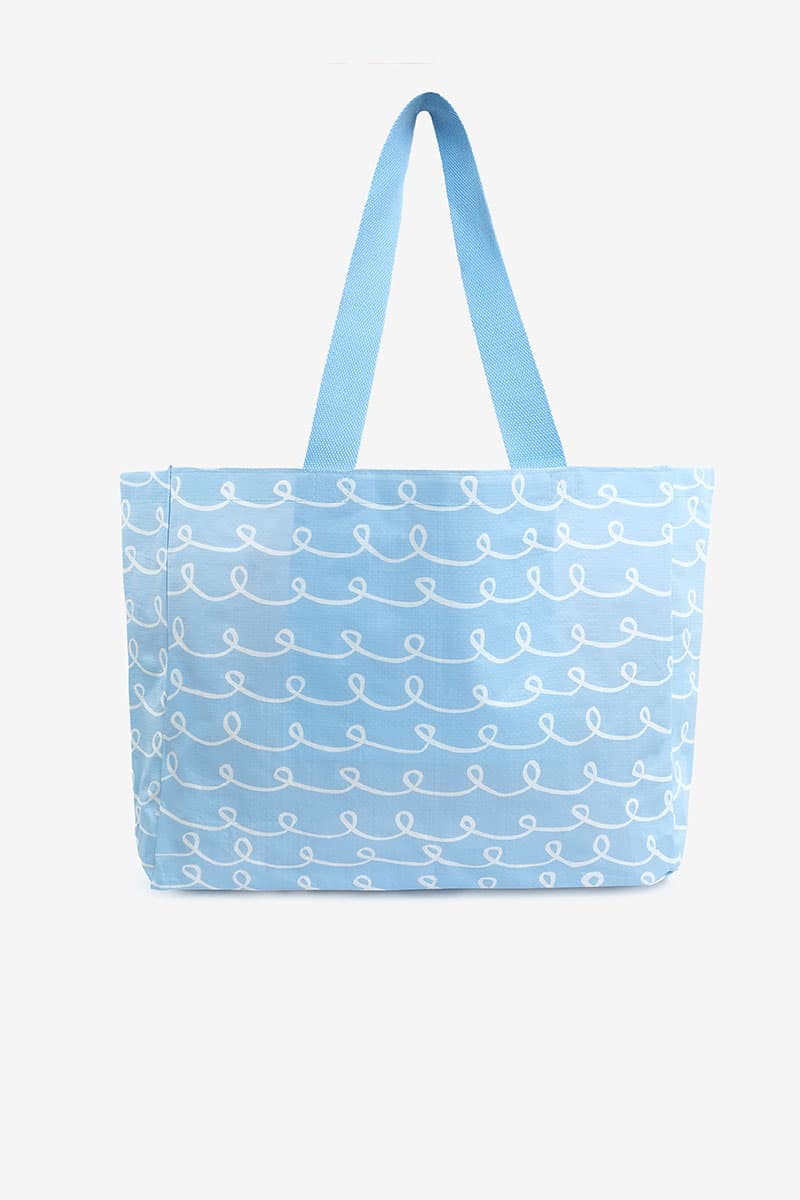 Roomy Big Tote - Blue Squiggle - Image 4
