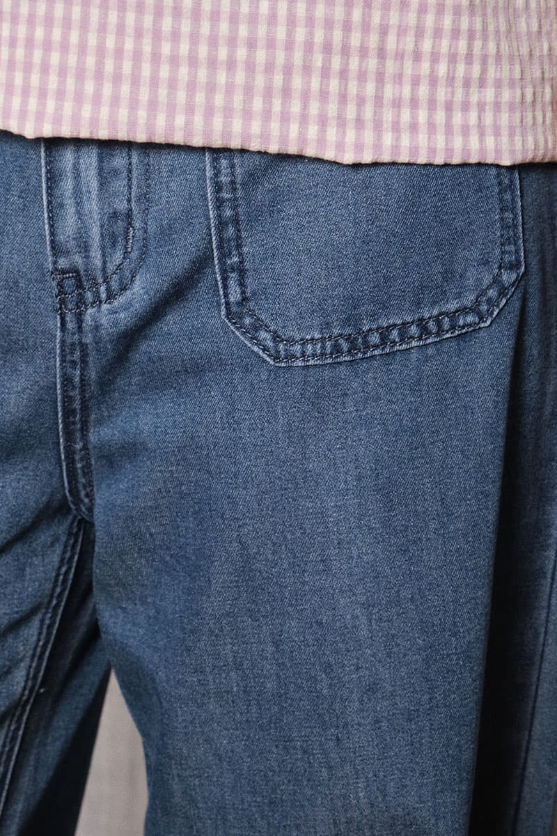 COTTON Naveya Wide Legged Pants - Denim Wash - Image 5