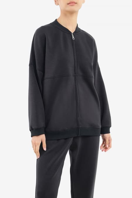 Emilee Zip-Front Jacket - Black
