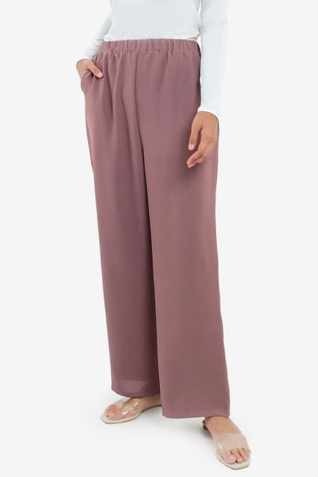 Sarena Straight Cut Pants - Rose Taupe