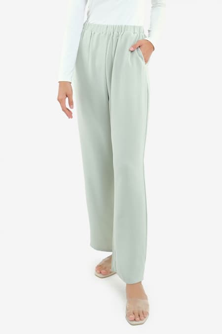 Sarena Straight Cut Pants - Seafoam