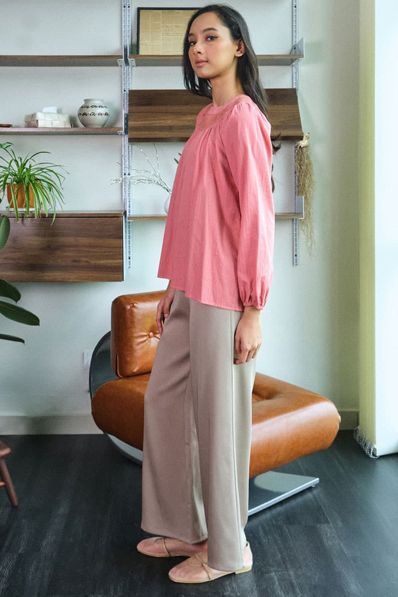 Kardyn Flared Blouse - Burnt Coral - Image 3