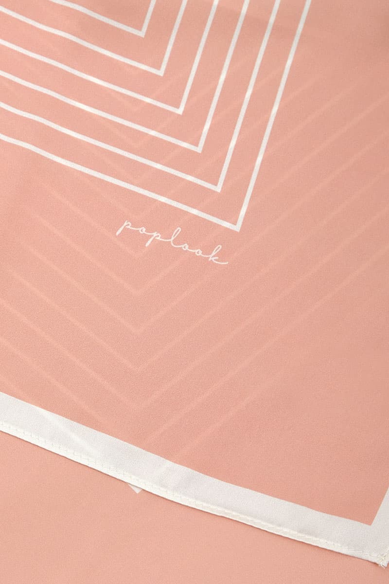 Bahija Satin Printed Square Headscarf - Deep Apricot - Image 3