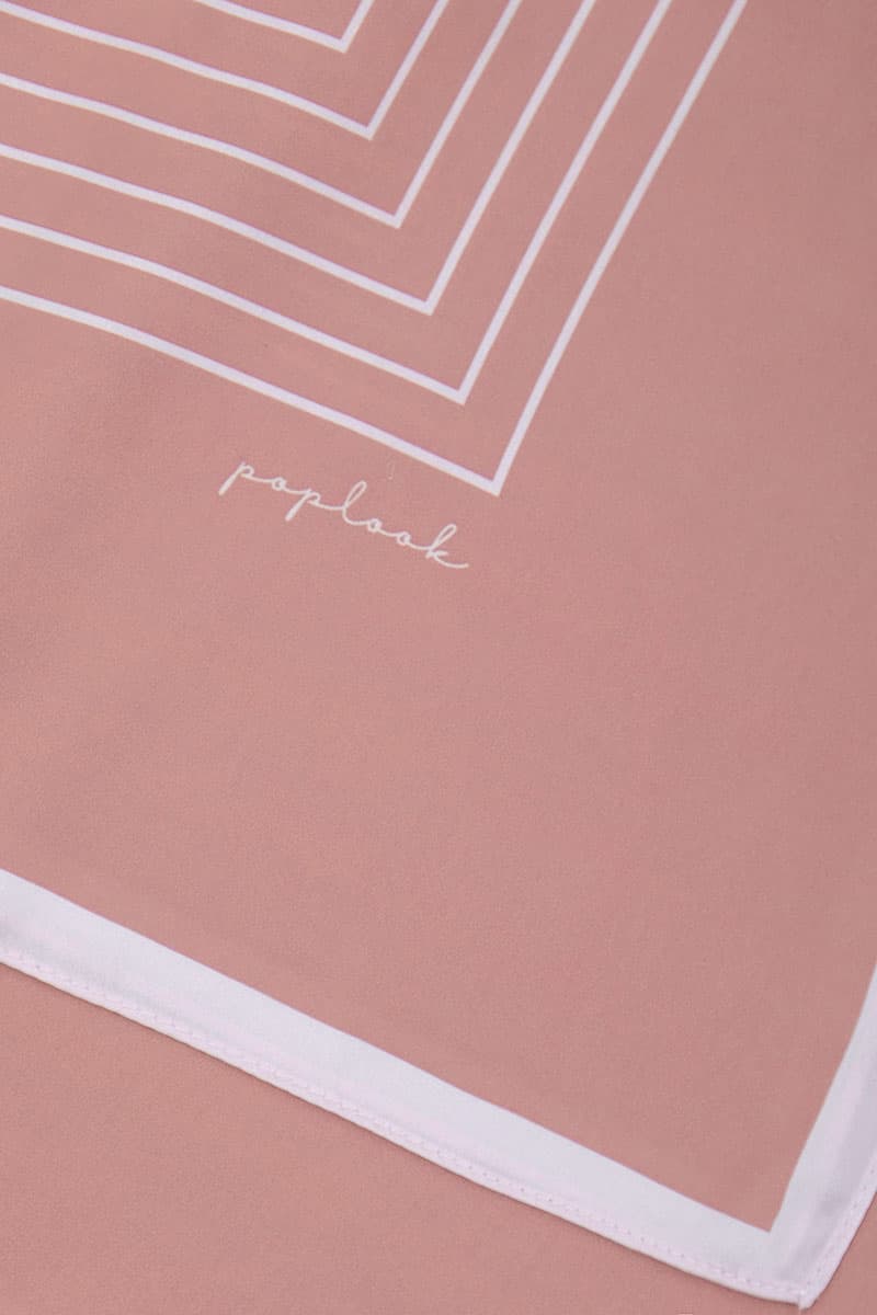 Bahija Satin Printed Square Headscarf - Praline - Image 4