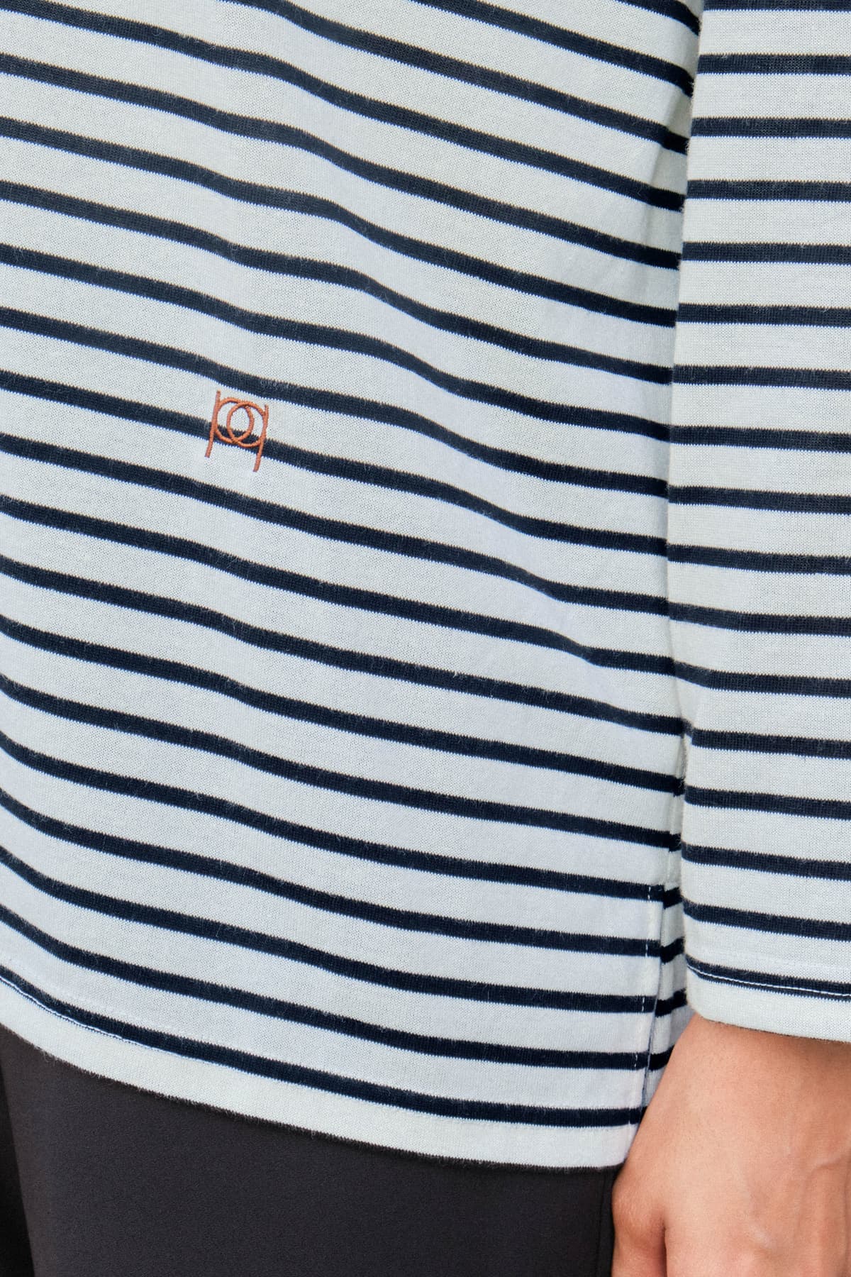 Darian Drop Shoulder Polo Top - White/Black Lines - Image 5