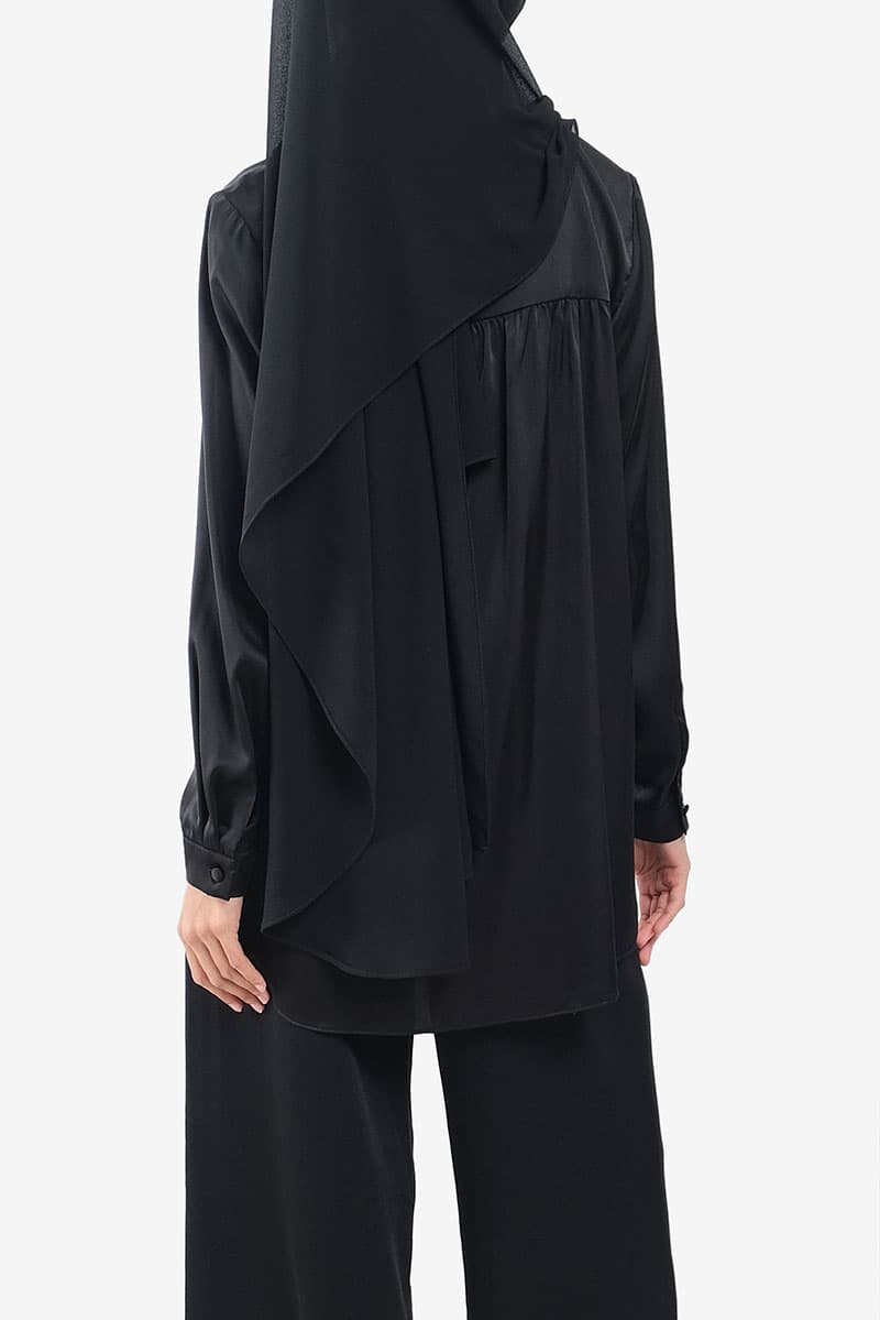 Jedaiah Flared Blouse - Black - Image 4