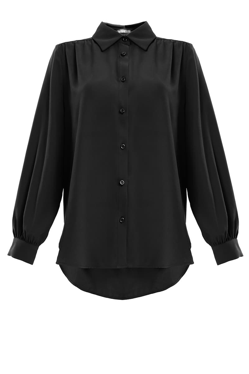 Giulianna Front Button Shirt - Black - Image 2
