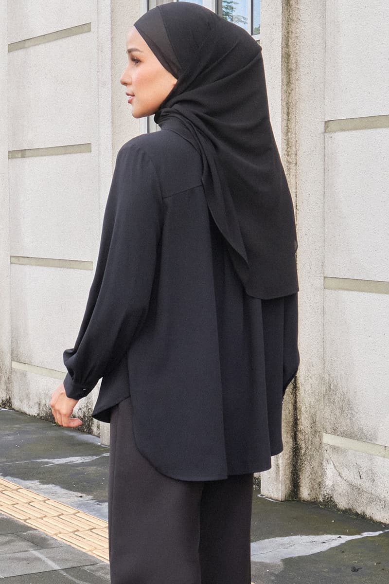 Giulianna Front Button Shirt - Black - Image 4