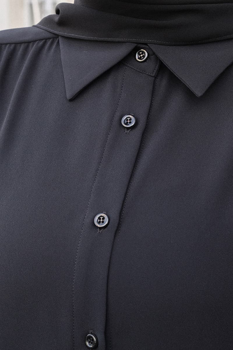 Giulianna Front Button Shirt - Black - Image 5