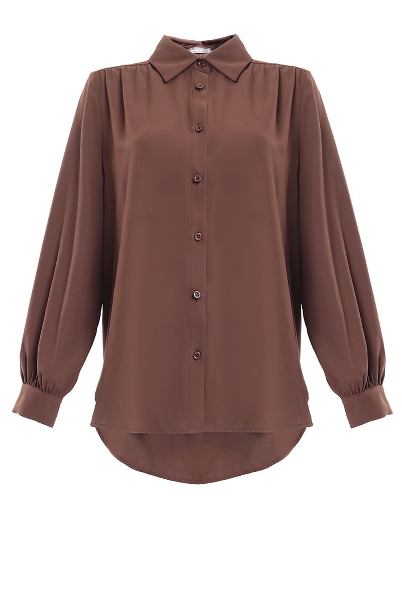 Giulianna Front Button Shirt - Pinecone - Image 2