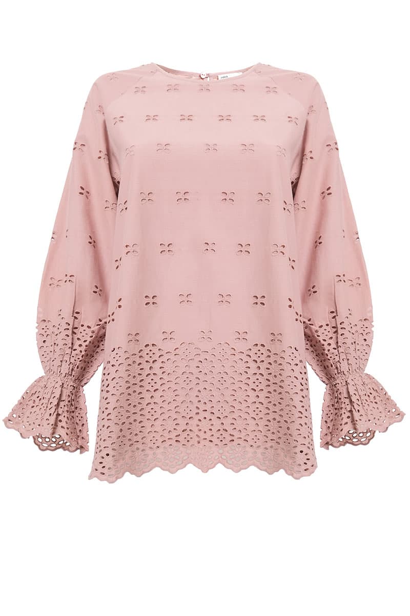 Chevelle Smock Sleeve Blouse - Dusty Pink - Image 2
