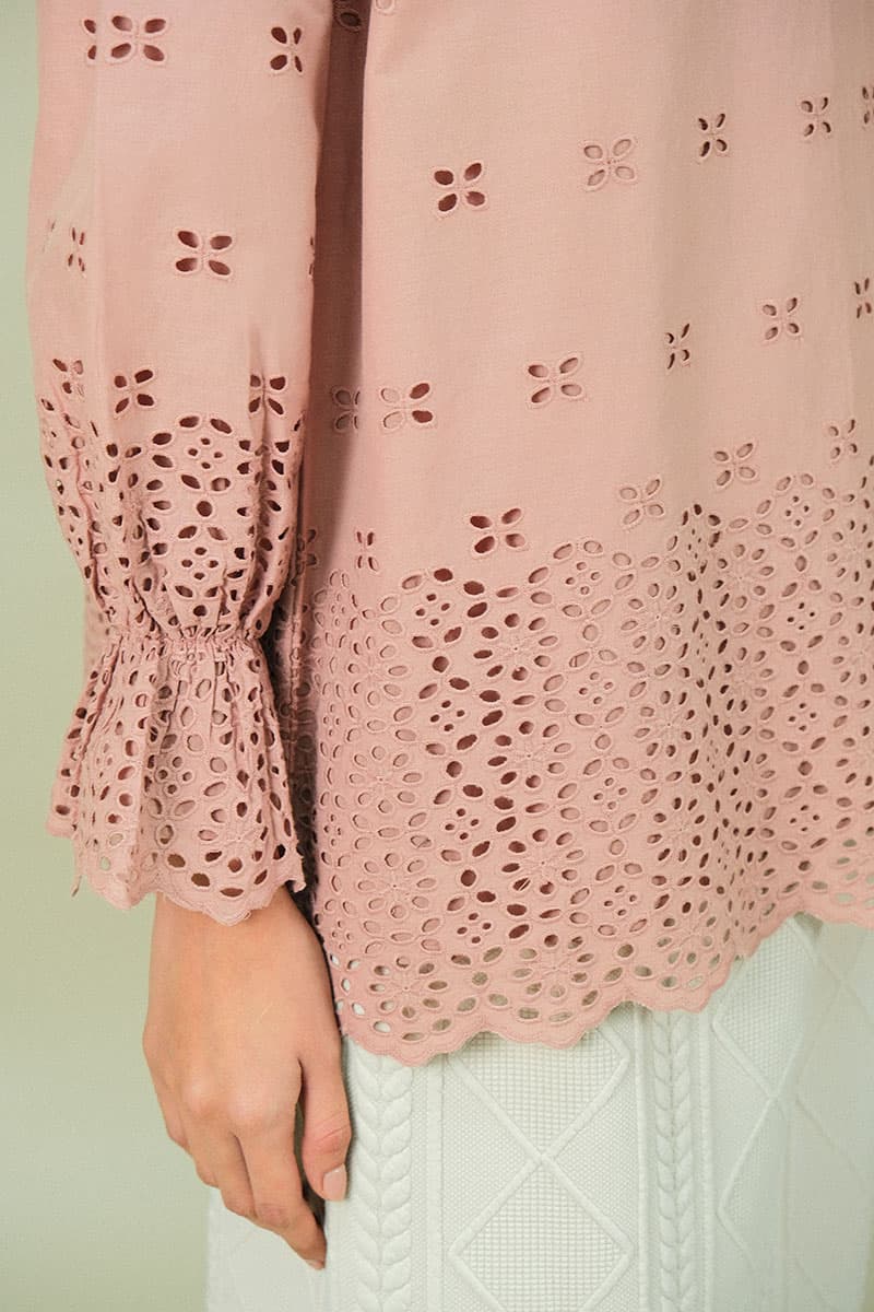 Chevelle Smock Sleeve Blouse - Dusty Pink - Image 5