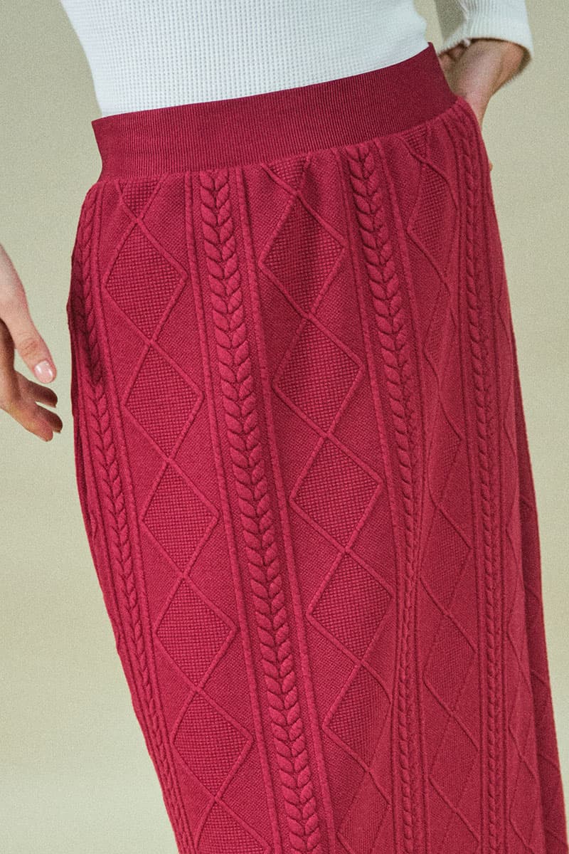 Keiry Pencil Skirt - Maroon - Image 1