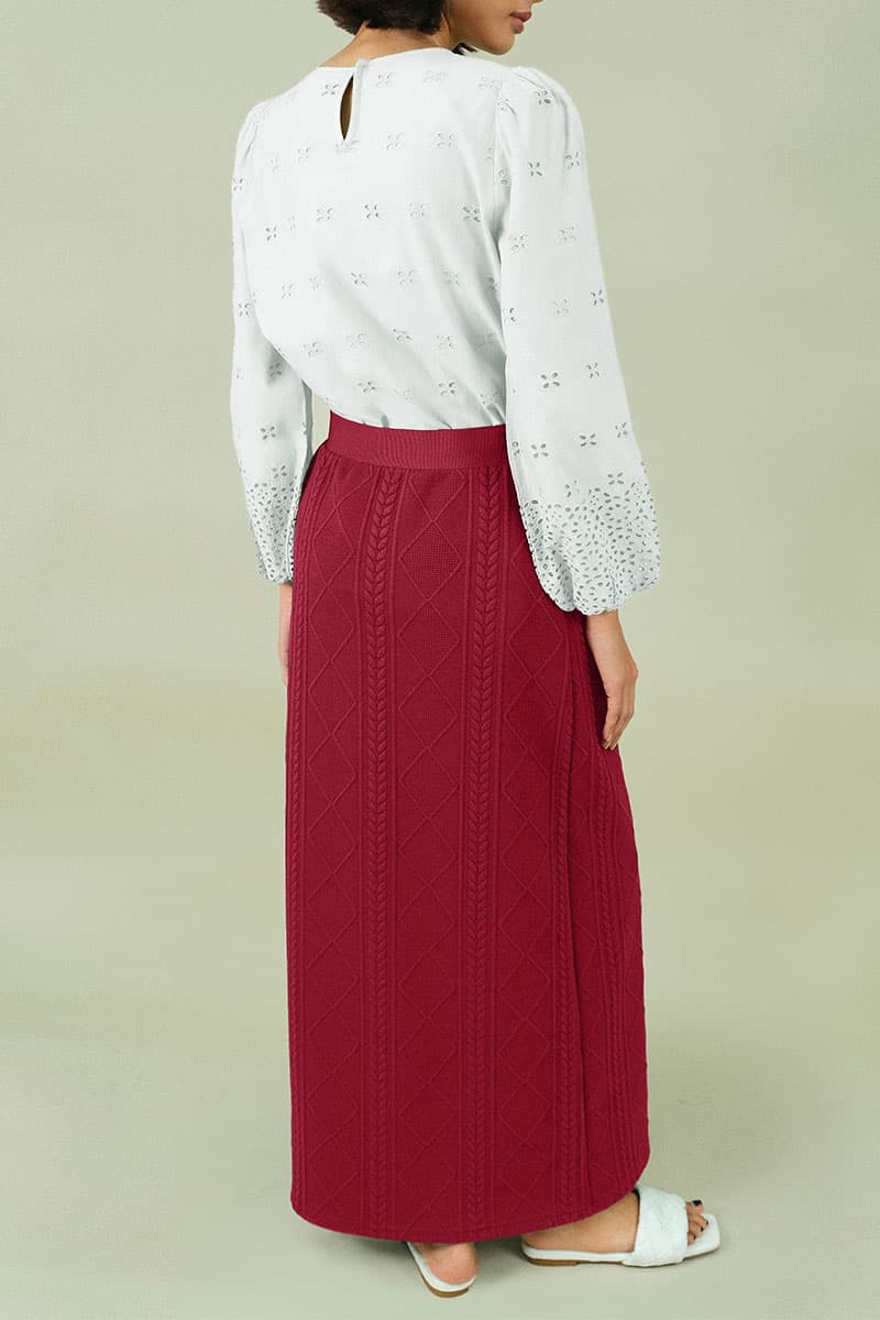 Keiry Pencil Skirt - Maroon - Image 3