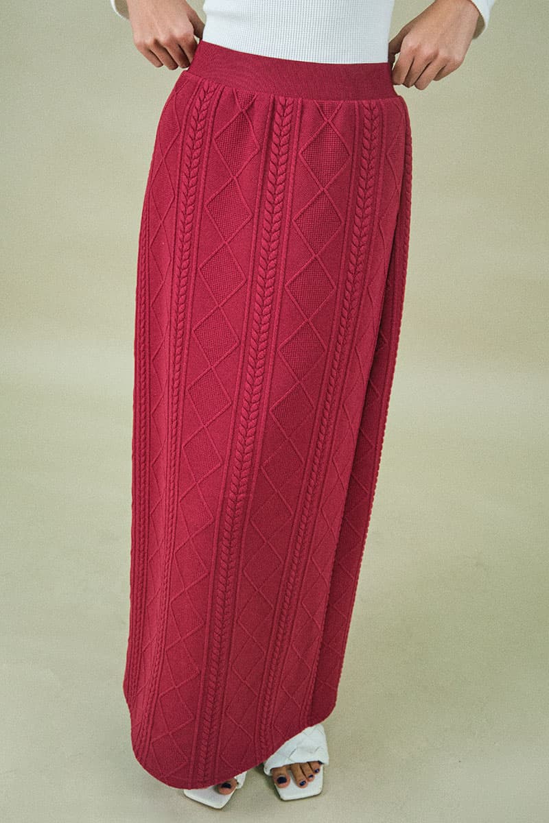 Keiry Pencil Skirt - Maroon - Image 4