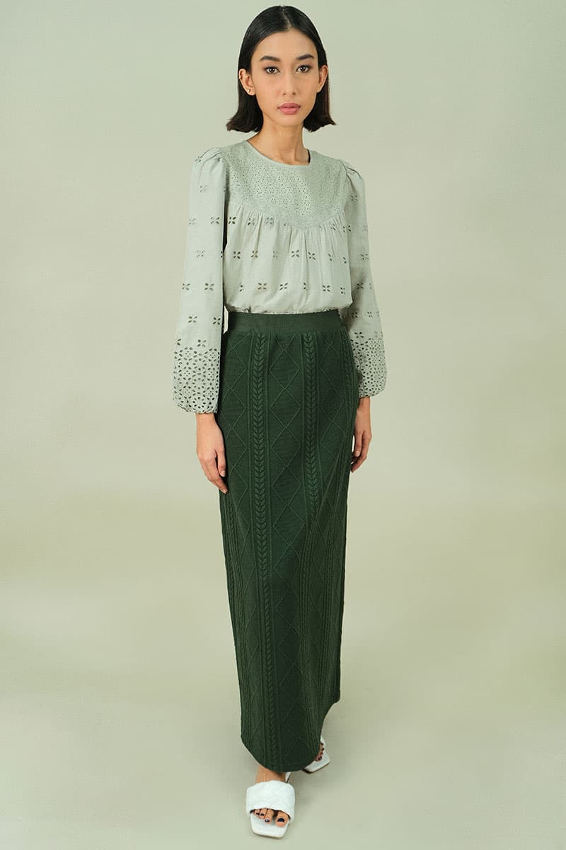Keiry Pencil Skirt - Army Green - Image 1