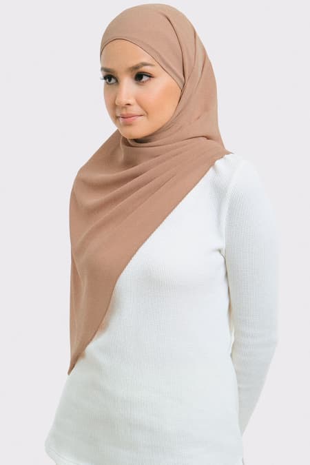 Aida Chiffon Tudung Headscarf - Milk Coffee