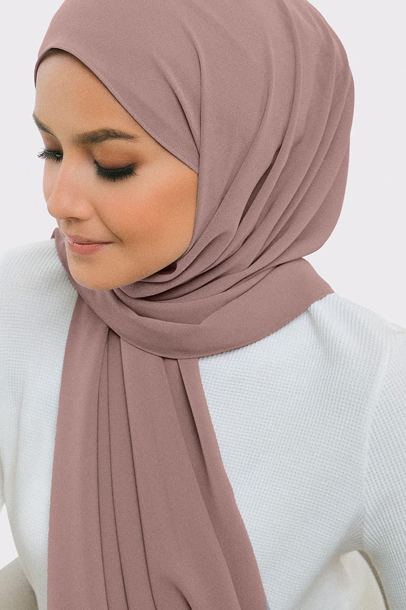 Aida Chiffon Tudung Headscarf - Cedarwood - Image 2
