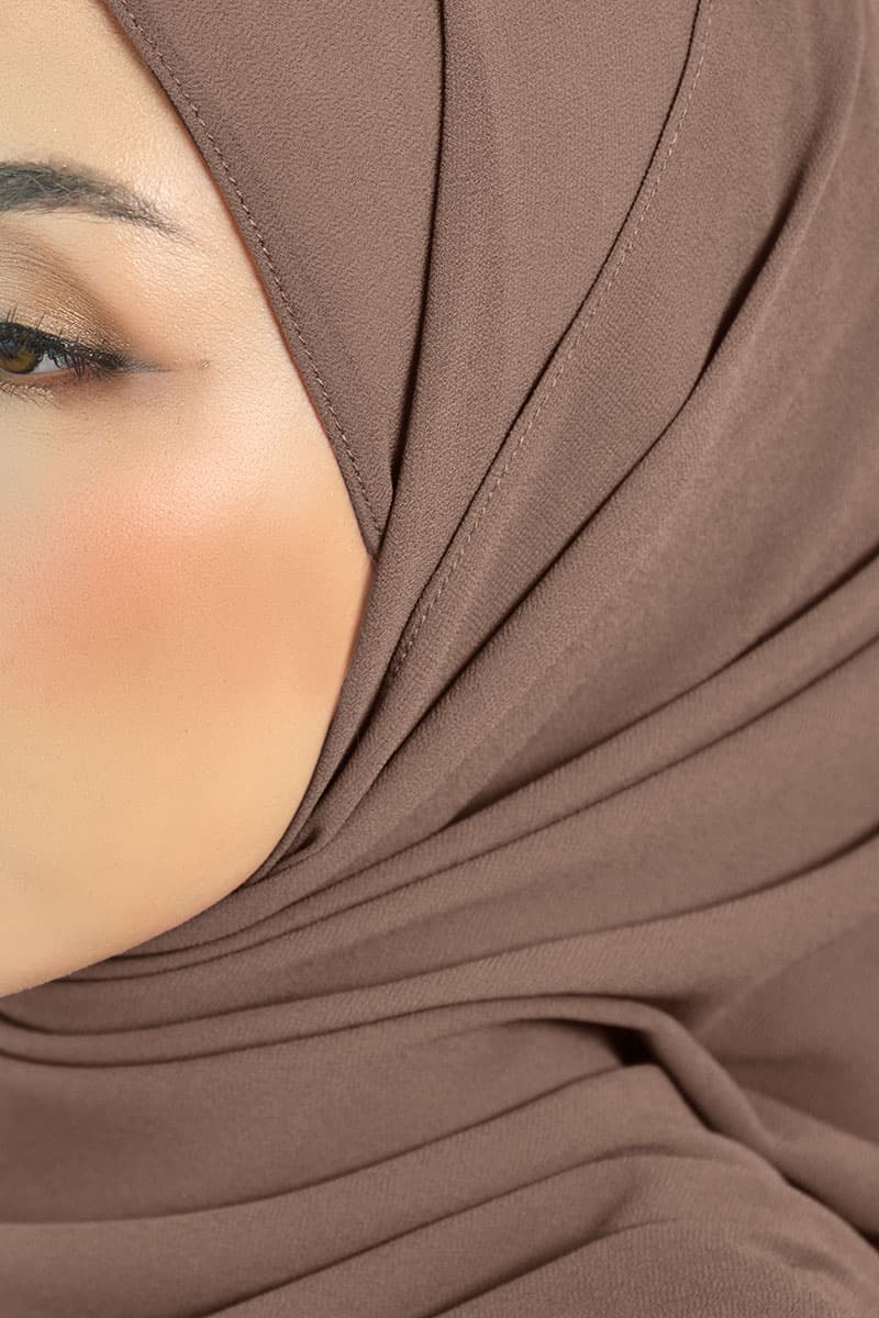 Aida Chiffon Tudung Headscarf - Deep Taupe - Image 3