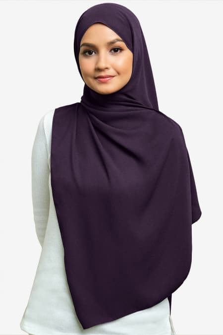Janie Eyelash Headscarf - Deep Purple