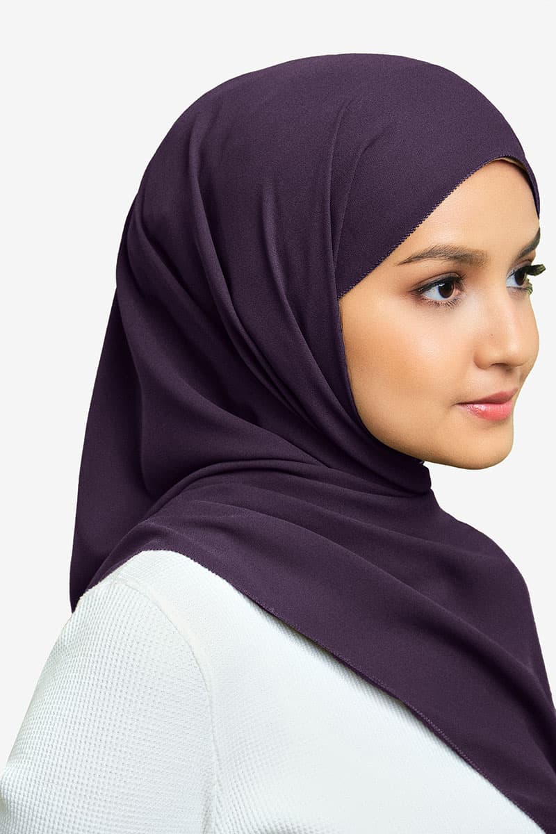 Janie Eyelash Headscarf - Deep Purple - Image 2