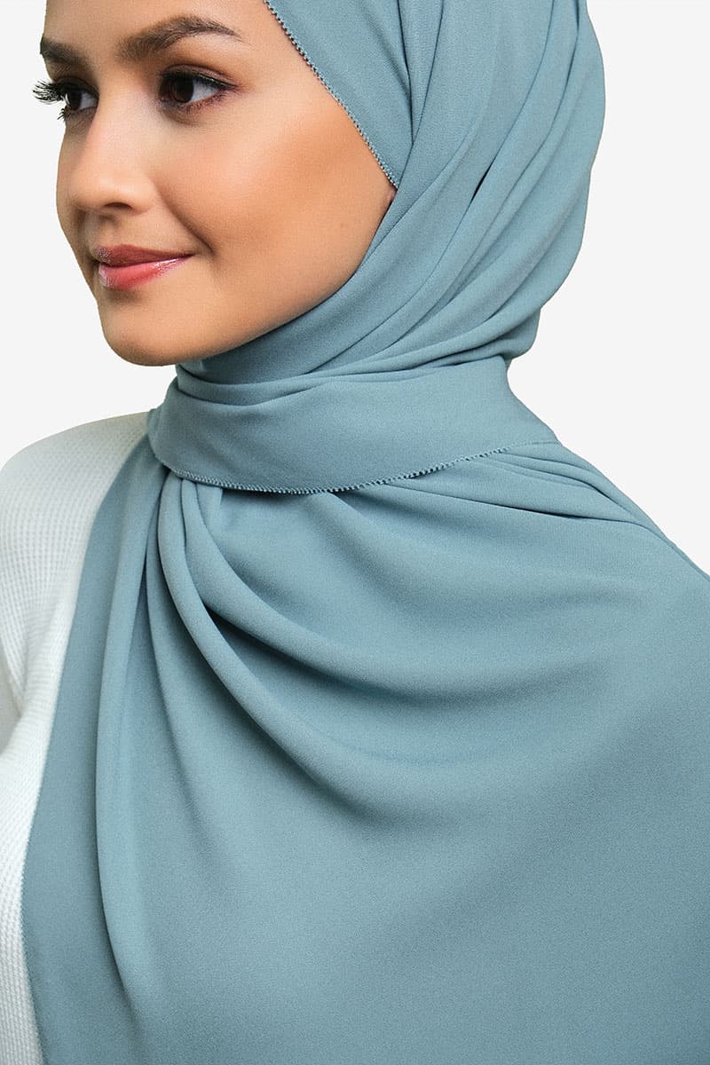 Janie Eyelash Headscarf - Mineral Blue - Image 2