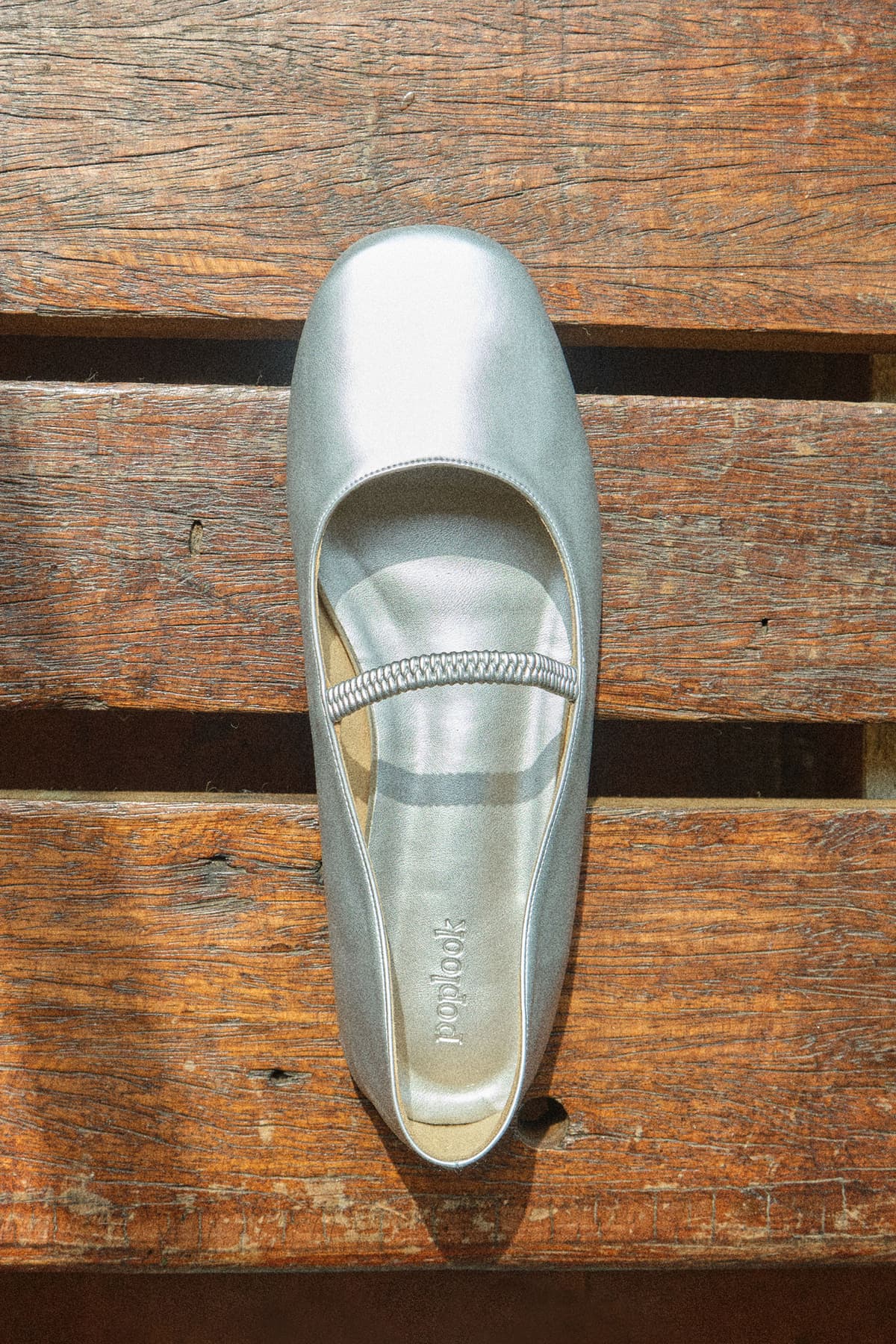 Katiya Round-Toe Ballet Flat - Silver - Image 5