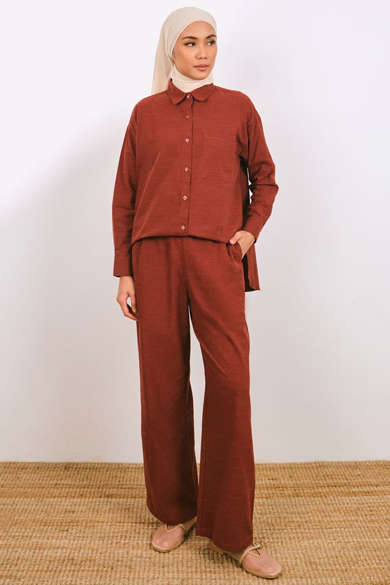 Tamikah Straight Cut Pants - Burnt Umber - Image 1