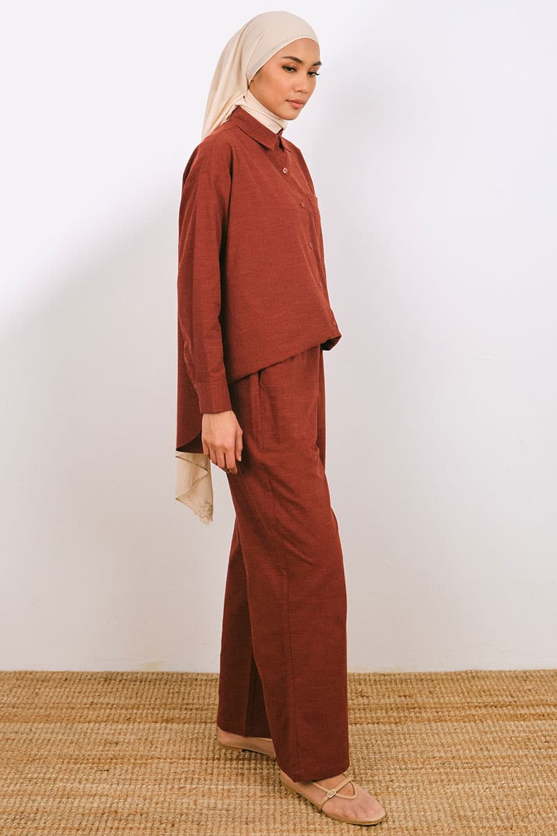 Tamikah Straight Cut Pants - Burnt Umber - Image 3