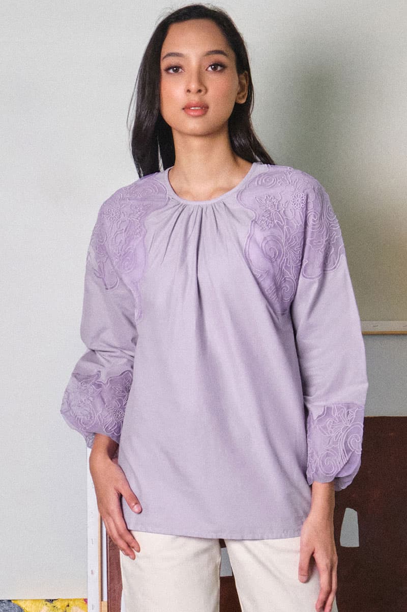 Anshika Lace Blouse - Lilac - Image 1