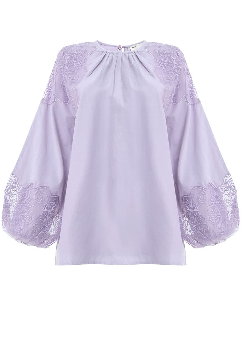 Anshika Lace Blouse - Lilac - Image 2