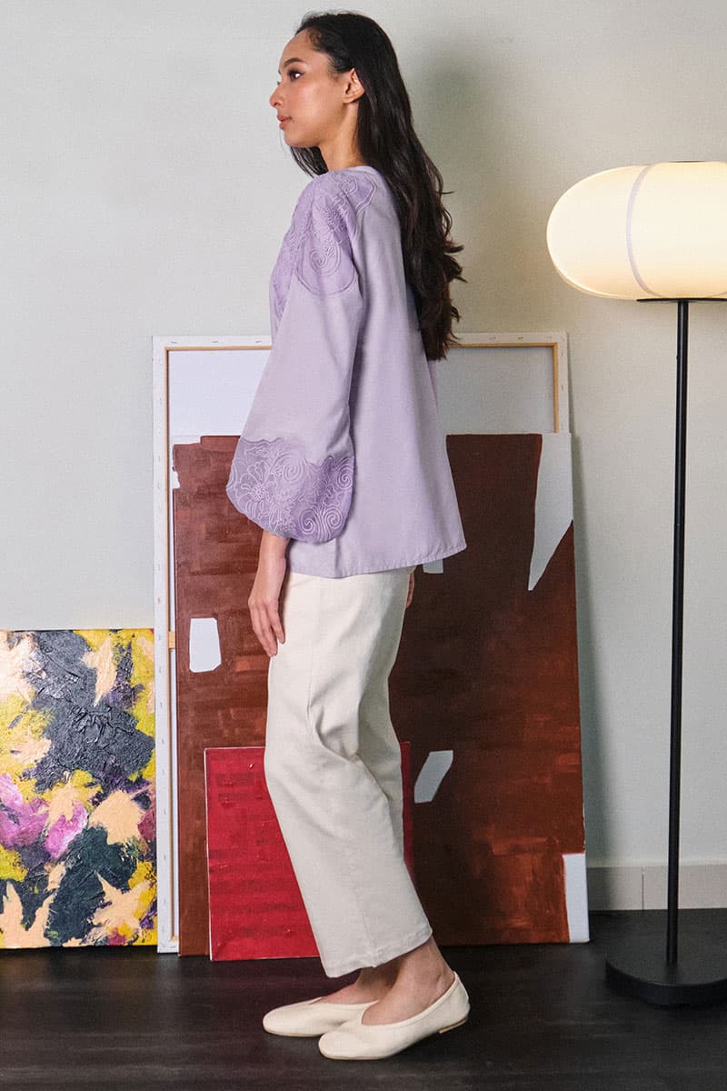 Anshika Lace Blouse - Lilac - Image 3