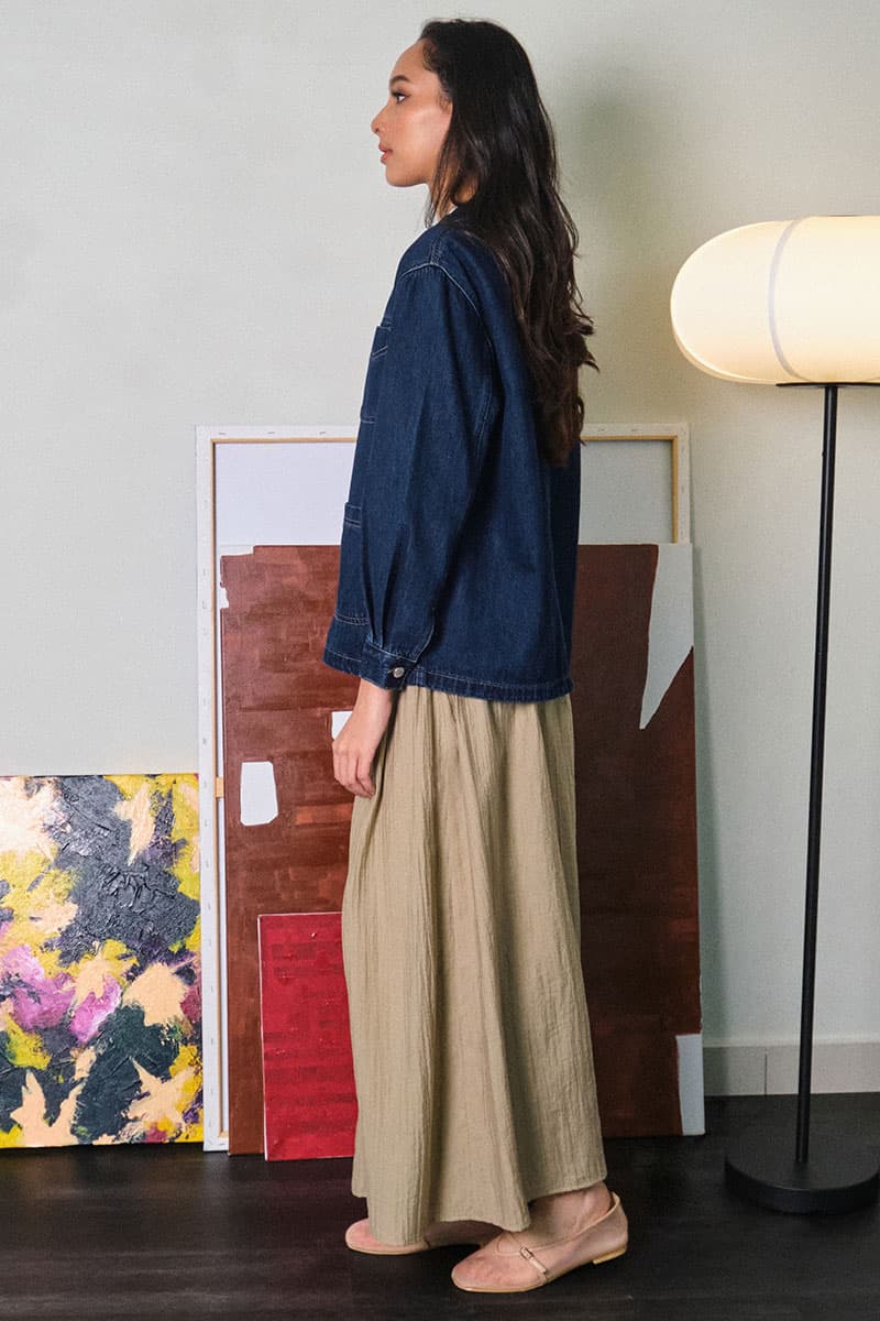 COTTON Brooklynn Denim Jacket - Dark Wash - Image 3