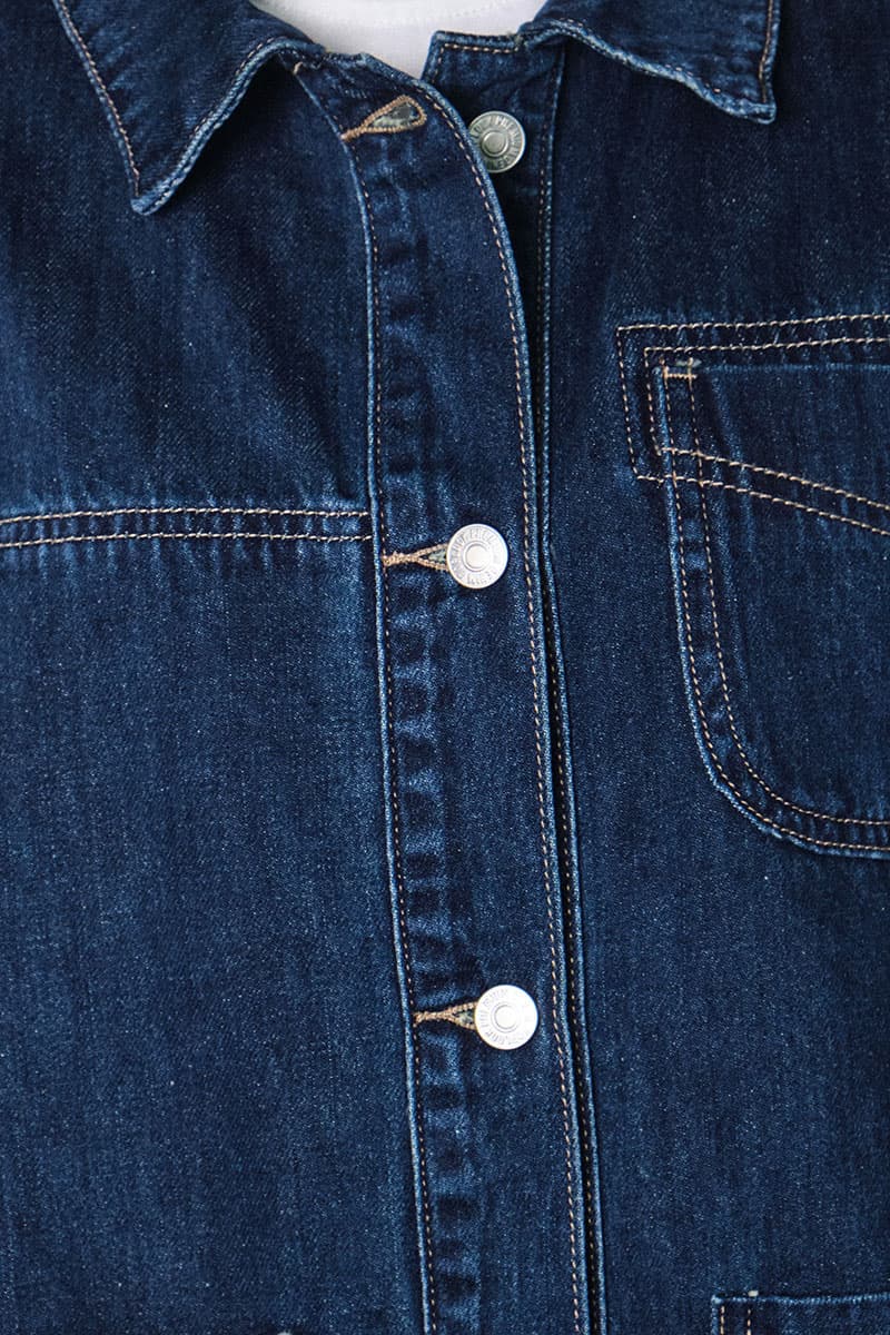 COTTON Brooklynn Denim Jacket - Dark Wash - Image 5