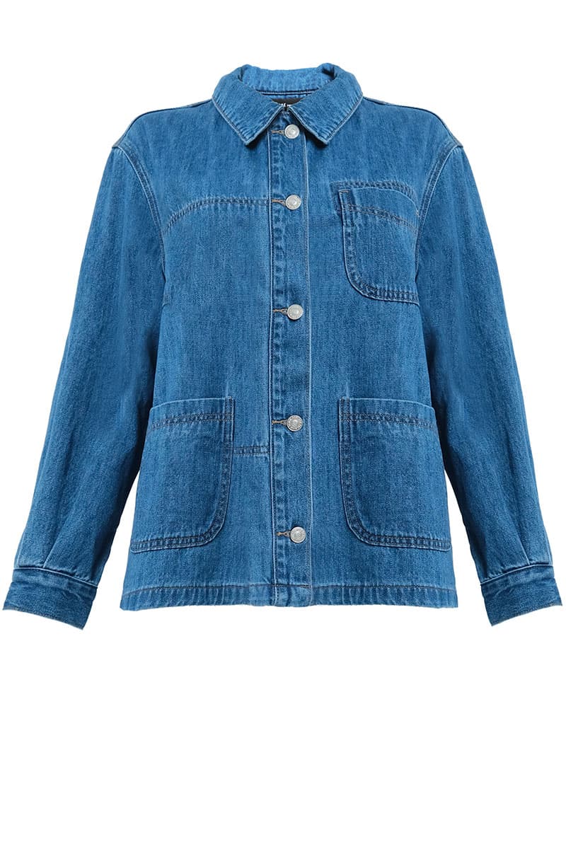 COTTON Brooklynn Denim Jacket - Medium Wash - Image 2
