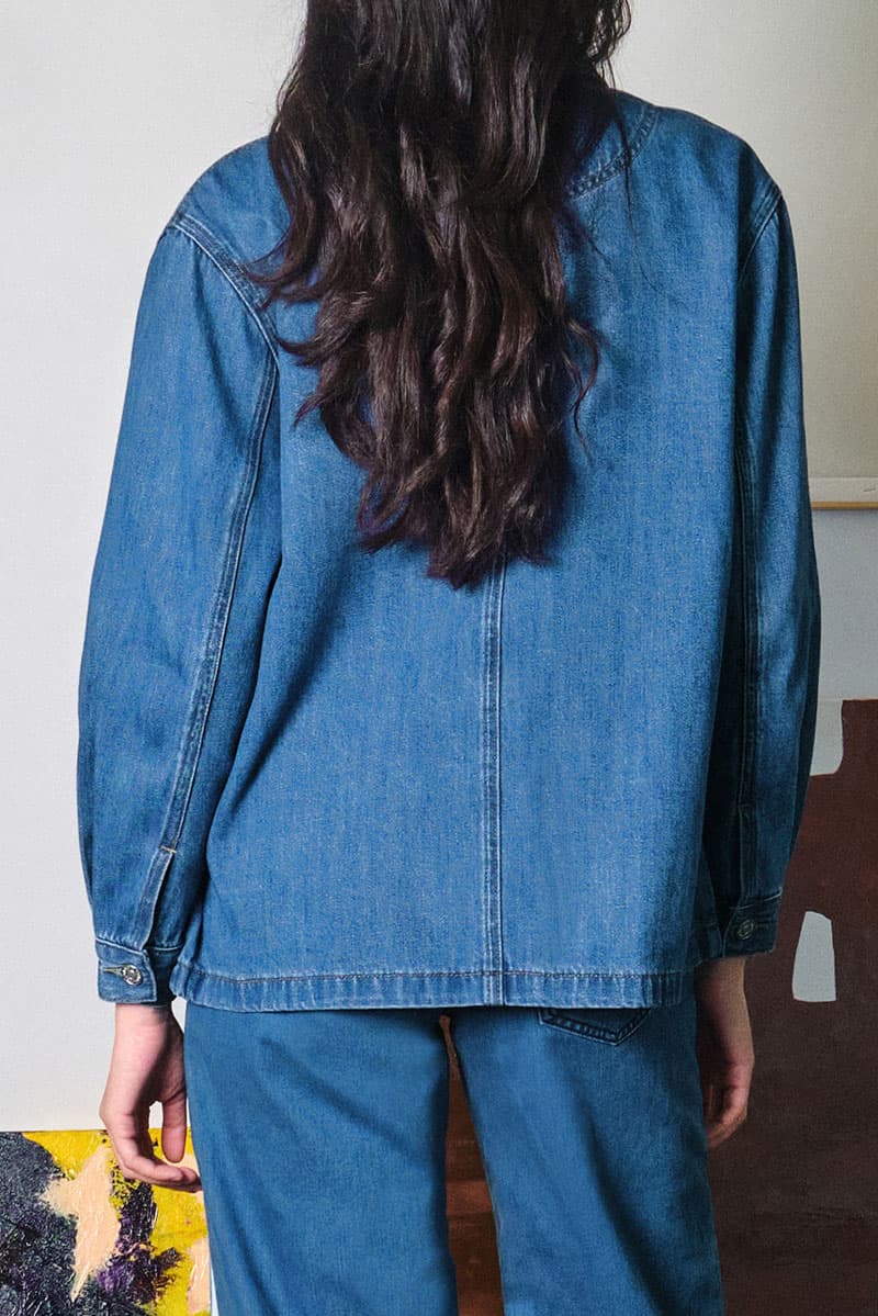 COTTON Brooklynn Denim Jacket - Medium Wash - Image 4