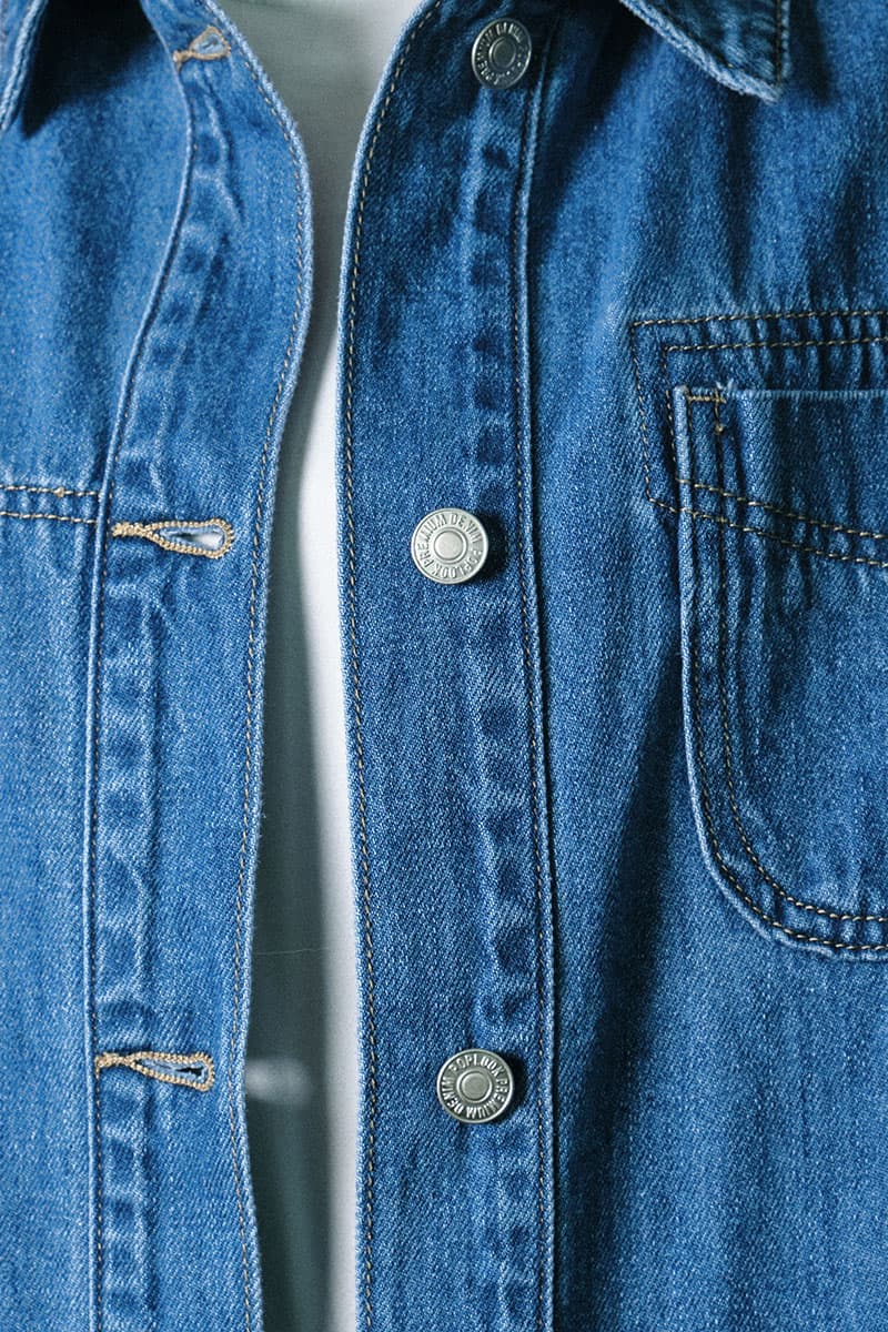 COTTON Brooklynn Denim Jacket - Medium Wash - Image 5
