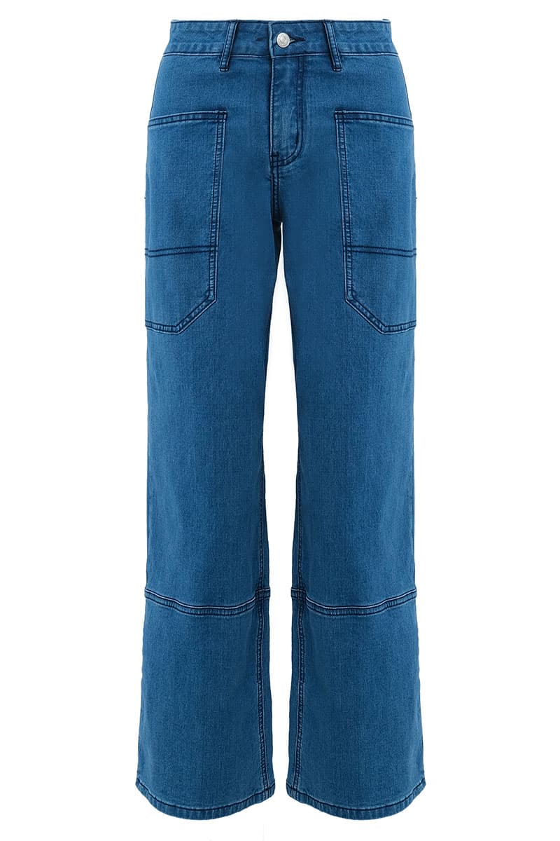 COTTON Contessa Straight Cut Jeans - Medium Wash - Image 2