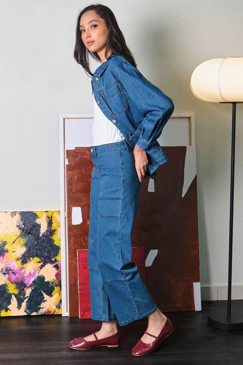 COTTON Contessa Straight Cut Jeans - Medium Wash - Image 3